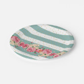 Vintager BlumengoldImitat-Glitter punktiert Pappteller (Schrägansicht)