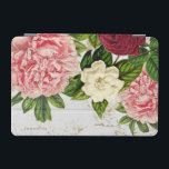 Vintager Blumengoldmarmor Personalisiert iPad Mini Hülle<br><div class="desc">Schöne rosa und bordeauxfarbene Vintage Blume auf goldgelbem Marmorboden zieren dieses elegante iPad Cover. Einfach mit einem Namen oder Monogramm personalisieren.</div>