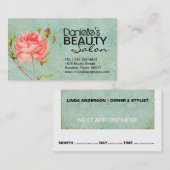 VINTAGER BLUMENhaar-SALON UND Terminkarte (Vorne/Hinten)
