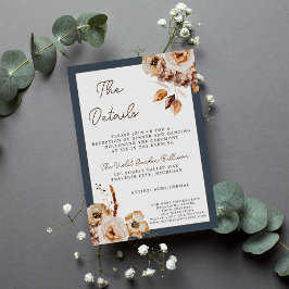 Vintager Blumenherbst getrocknete Blume Blaue Hoch Begleitkarte