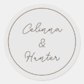 Vintager Blumenherbst Trockeneier-Blume Hochzeit Runder Aufkleber (Vorderseite)