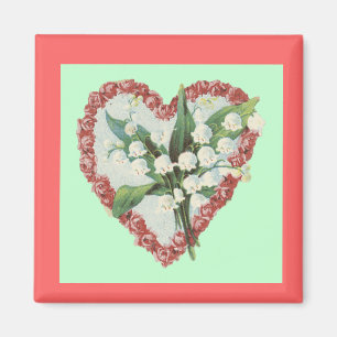 Vintager Blumenherz-Magnet Magnet