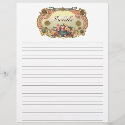 Vintager, blumenindividualisierter Letterhead (Vorderseite)
