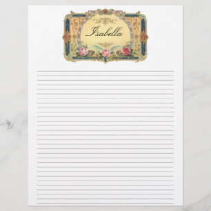 Vintager, blumenindividualisierter Letterhead
