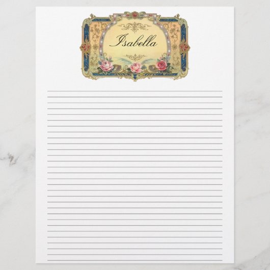 Vintager, blumenindividualisierter Letterhead (Vorderseite)