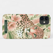 Vintager BlumenJungle Leopard Case-Mate iPhone Hülle (Rückseite (Horizontal))