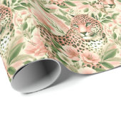 Vintager BlumenJungle Leopard Geschenkpapier (Rolleneckpunkt)