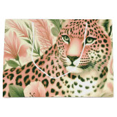Vintager BlumenJungle Leopard Große Geschenktüte (Vorderseite)