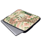 Vintager BlumenJungle Leopard Laptopschutzhülle (Vorne Knopf)