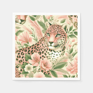 Vintager BlumenJungle Leopard Serviette