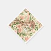 Vintager BlumenJungle Leopard Serviette (Ecke)