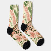 Vintager BlumenJungle Leopard Socken (Rechts)