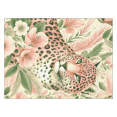 Vintager BlumenJungle Leopard Tischdecke (Vorderseite (Horizontal))