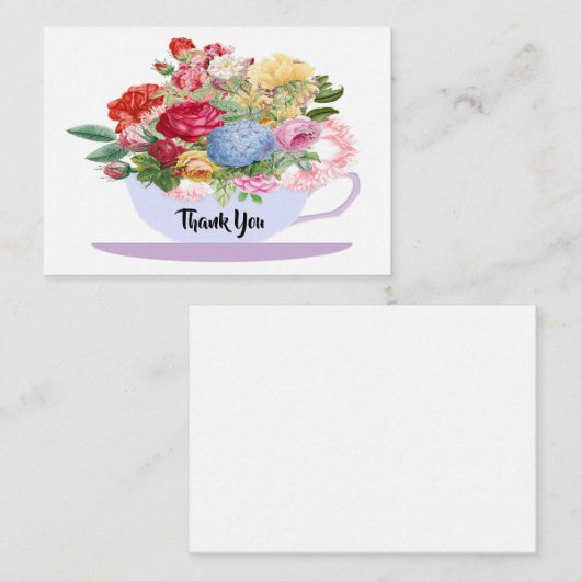 Vintager Blumenkohl-Cup Danke Mitteilungskarte (Vorne/Hinten)