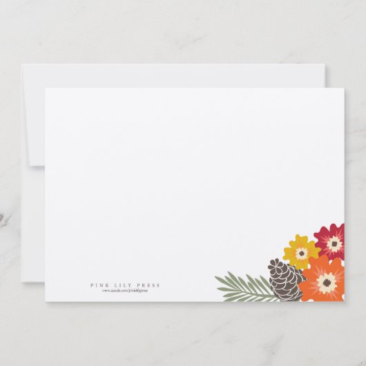 Vintager Blumenkohl Erntedank Einladung (Rückseite)