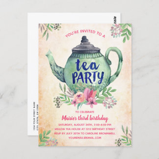 Vintager Blumenkohl Party Geburtstagsfeier Einladu Postkarte