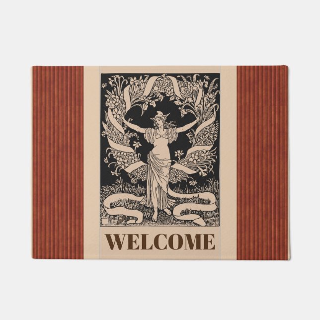 Vintager Blumenkranz Doormat Fußmatte (Vorderseite)