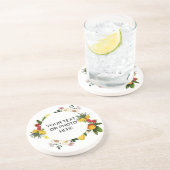 Vintager Blumenkranz Getränkeuntersetzer (Seite)