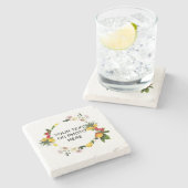 Vintager Blumenkranz Steinuntersetzer (Seitenansicht)