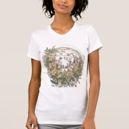 Vintager Blumenkranz T - Shirt - Elegant Botanisch