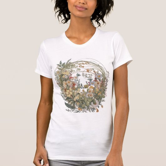 Vintager Blumenkranz T - Shirt - Elegant Botanisch (Vorderseite)