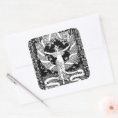 Vintager Blumenkrautaufkleber Quadratischer Aufkleber (Umschlag)