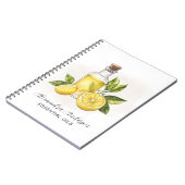 Vintager Blumenlemon Essenzielle Öle Wasserfarbe Notizblock (Linke Seite)