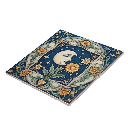 Vintager Blumenmoon Fliese (Seite)