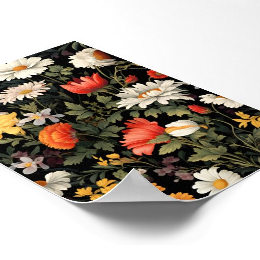 Vintager Blumenmuster-Sublimationstext Poster (Ecke)
