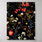 Vintager Blumenmuster-Sublimationstext Poster (Vorne)