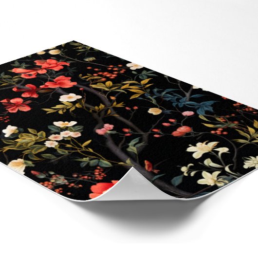 Vintager Blumenmuster-Sublimationstext Poster (Ecke)