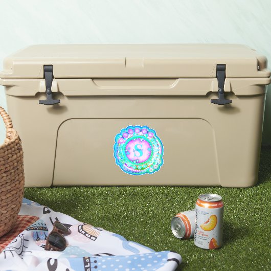 Vintager Blumenname Anfangsbuchstabe Aufkleber (Kühler)