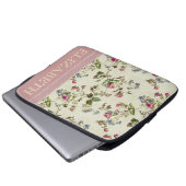 Vintager Blumennamensfall Laptopschutzhülle (Vorne Knopf)