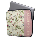 Vintager Blumennamensfall Laptopschutzhülle (Vorderseite Links)