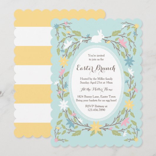 Vintager Blumenoster Einladung (Vorne/Hinten)