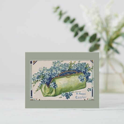 Vintager Blumenoster Feiertagspostkarte (Stehend Vorderseite)