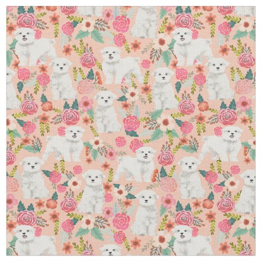 Vintager Blumenpfirsich Stoff (Nahaufnahme)