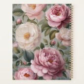 Vintager Blumenplaner mit Name und Monogramm Planer (Rückseite)