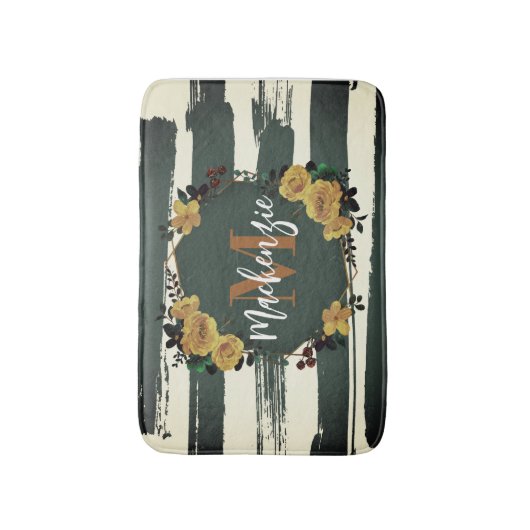 Vintager Blumenrahmen Badematte (Vorderseite Vertikal)