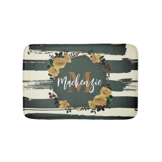 Vintager Blumenrahmen Badematte (Vorderseite)