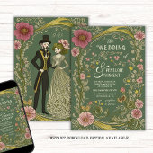 Vintager Blumenrahmen Einladung