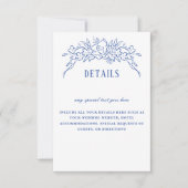 Vintager Blumenrahmen Elegante Hochzeitdetails RSVP Karte (Vorderseite)