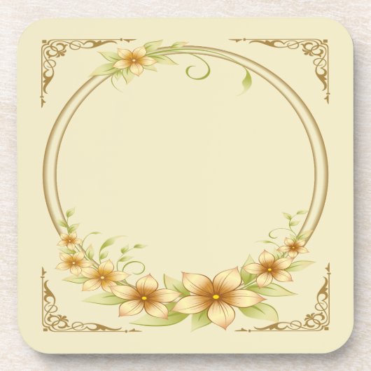 Vintager Blumenrahmen Getränkeuntersetzer (Vorderseite)