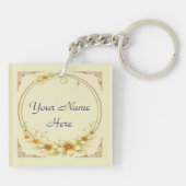 Vintager Blumenrahmen Schlüsselanhänger (Rückseite)