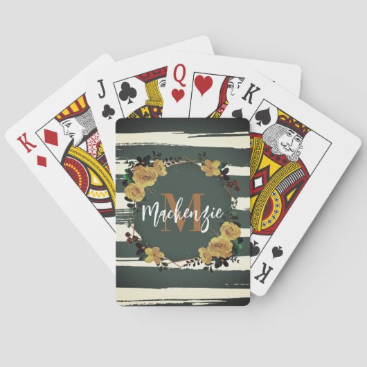 Vintager Blumenrahmen Spielkarten (Rückseite)