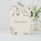 Vintager Blumenrand danken Ihnen Dankeskarte (Stehend Vorderseite)