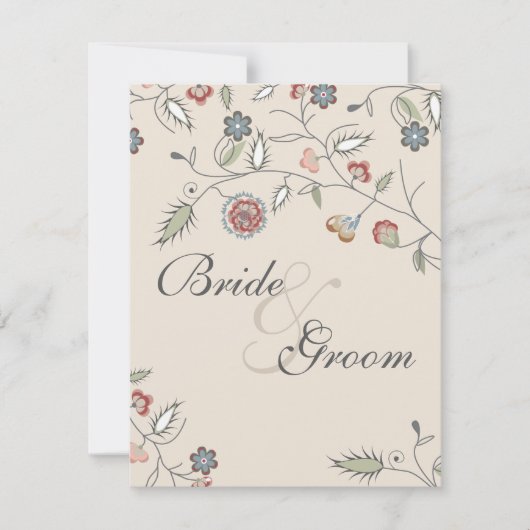 Vintager Blumenrand Einladung (Vorderseite)