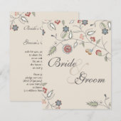 Vintager Blumenrand Einladung (Vorne/Hinten)