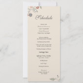 Vintager Blumenrand-Zeitplan Einladung (Rückseite)