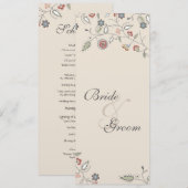 Vintager Blumenrand-Zeitplan Einladung (Vorne/Hinten)